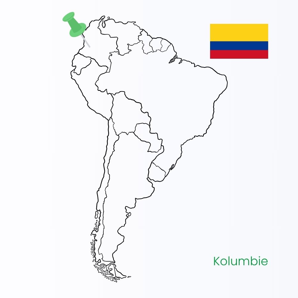 Kolumbie mapa